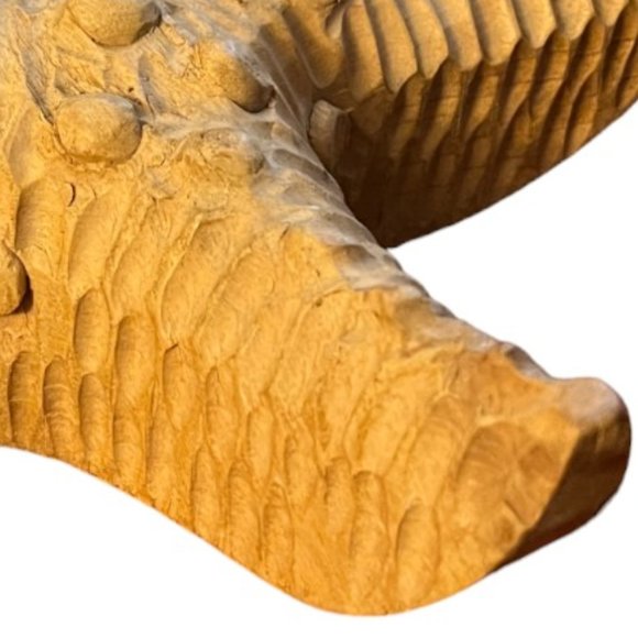 Handcarved Wooden Starfish Large Carved Solid Wood Art Decor 2 lbs Beach 11" - Picture 7 of 8